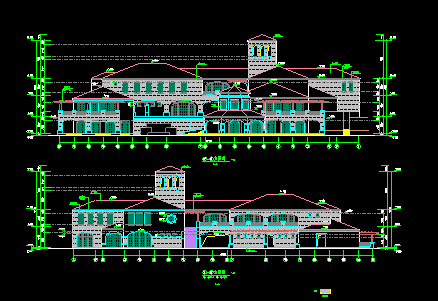 某小区会所详细建筑CAD设计施工图纸-图二