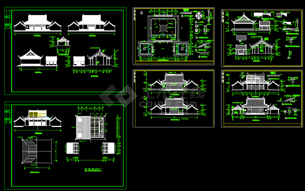 某市财神殿全套建筑CAD设计施工图纸-图一