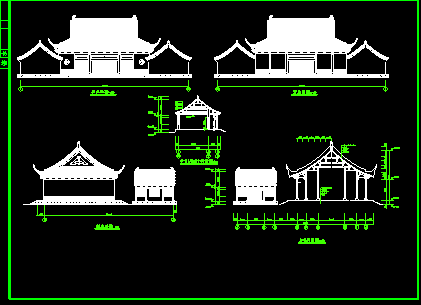 某市财神殿全套建筑CAD设计施工图纸-图二