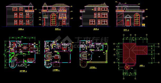 经典多层别墅建筑cad施工方案图-图一