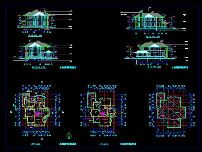 精致的别墅建筑cad施工方案设计图_图1
