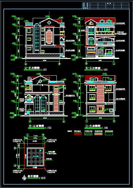 精巧型别墅建筑cad施工方案图纸-图二