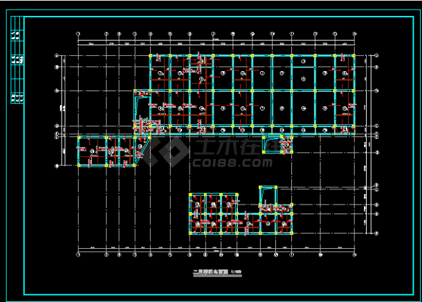 幼儿园结构设计CAD平面施工方案图-图二