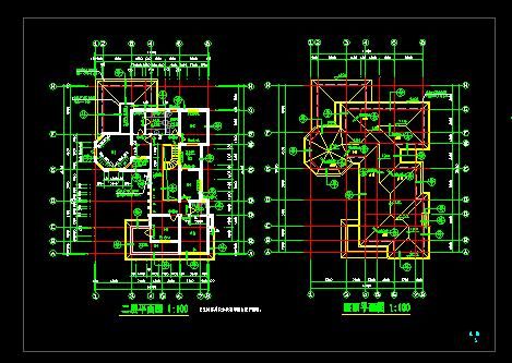两层独立豪华别墅建筑cad设计施工图-图二