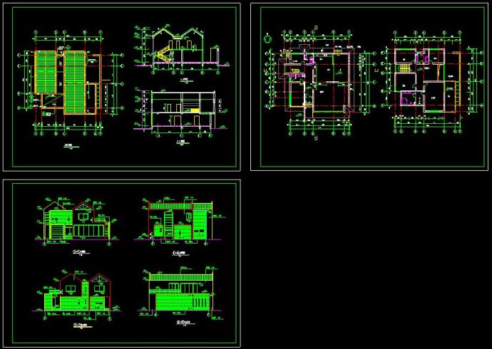 四套多层别墅建筑设计cad施工图_图1