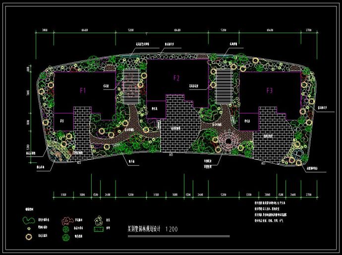 某小区别墅园林规划设计CAD平面图_图1