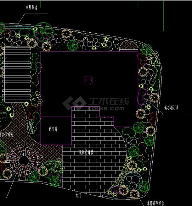 某小区别墅园林规划设计CAD平面图-图二
