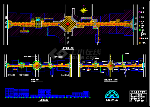 某市步行街设计CAD建筑施工规划图纸-图一