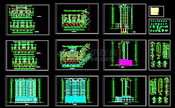 青岛景苑工程六号楼CAD建筑施工设计图纸-图一