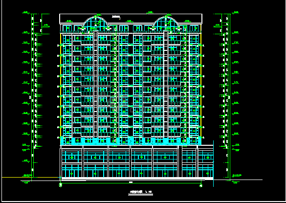 青岛景苑工程六号楼CAD建筑施工设计图纸-图二