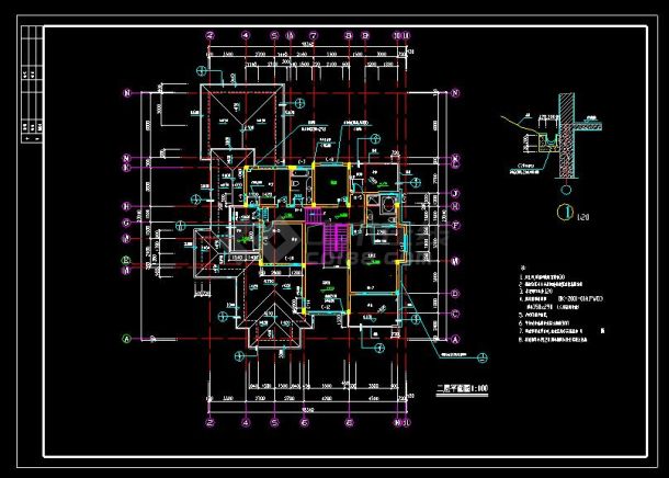 某别墅建筑cad设计平面施工方案图-图二