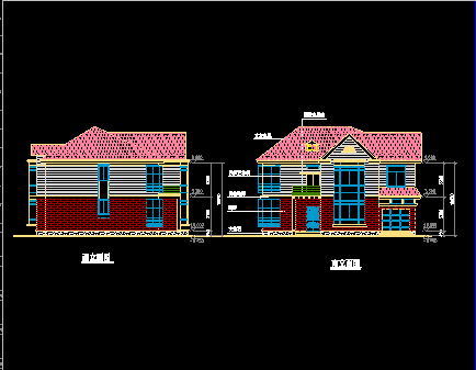 几套别墅户型建筑CAD施工设计方案图纸-图二