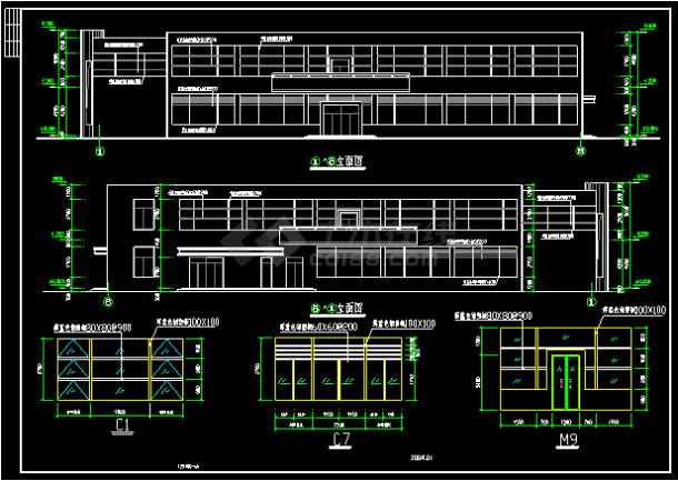 食堂建筑设计施工平立剖CAD方案图-图二