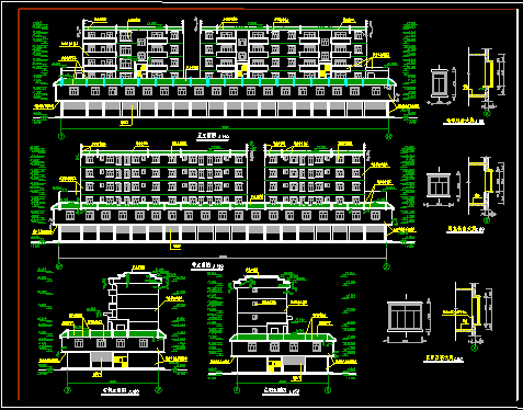 五龄市场商住楼施工设计CAD建筑方案图-图二