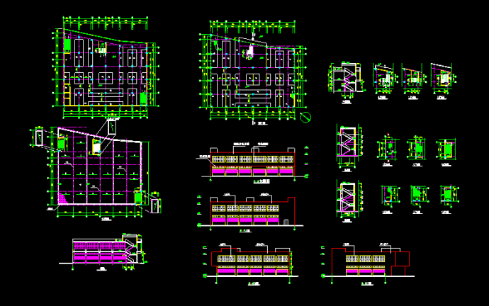 市场工程建筑设计CAD方案平立剖图_图1