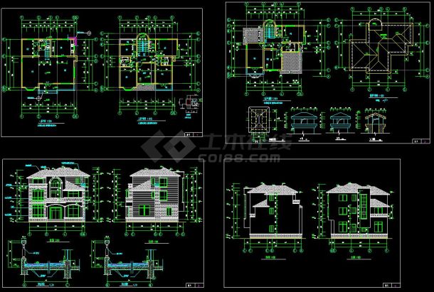 某住宅区独栋别墅建筑设计cad扩出图-图一