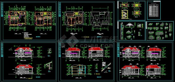 某住宅区特色精美小别建筑设计cad施工图-图一