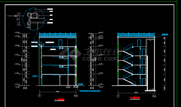 宏声大酒店结构设计及施工全套CAD图纸-图二