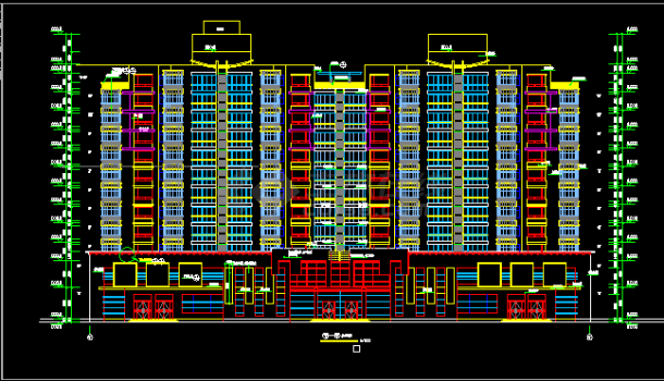 某小区小高层住宅CAD全套详细图纸-图二