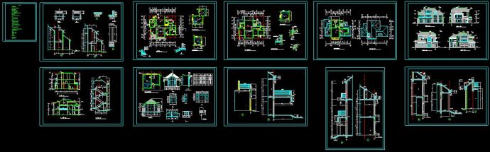 某地小区特色经典小别墅建筑设计CAD图(含设计说明）_图1