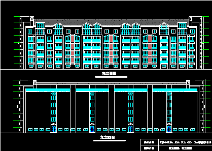 某生态型居住区五层住宅楼建筑方案CAD图-图二
