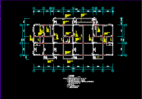 框架结构商住楼CAD结构施工设计图纸-图二