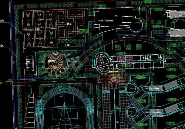 大型体育馆建筑总平面规划CAD图纸-图二