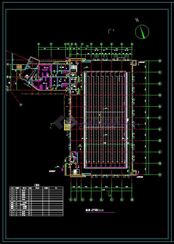 大型游泳馆整套CAD平面设计施工方案图纸-图二