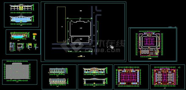 大型足球场灯光CAD平面设计建筑施工图-图一