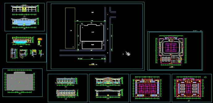 大型足球场灯光CAD平面设计建筑施工图_图1