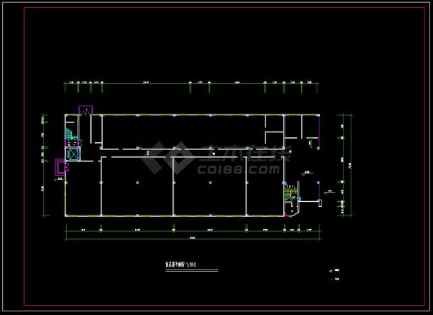 某厂房办公室室内装修CAD设计平立面施工图纸-图二