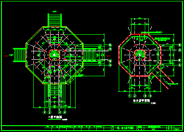 七层古塔建筑施工CAD平立剖面设计图-图二