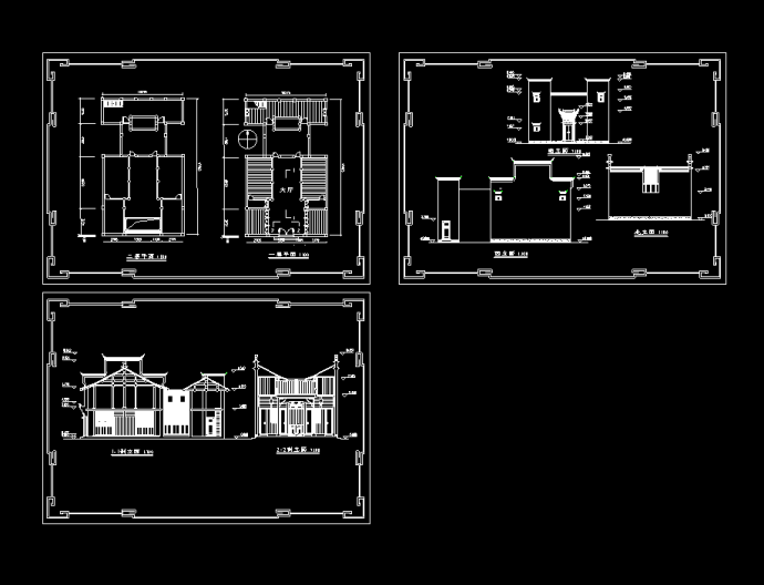 培德堂古建CAD平立剖面设计全图_图1