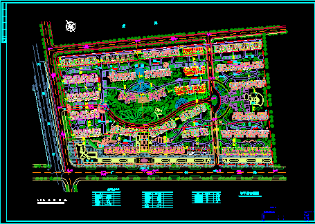 某市生态住小区cad总规划及绿化设计平面图纸_图1