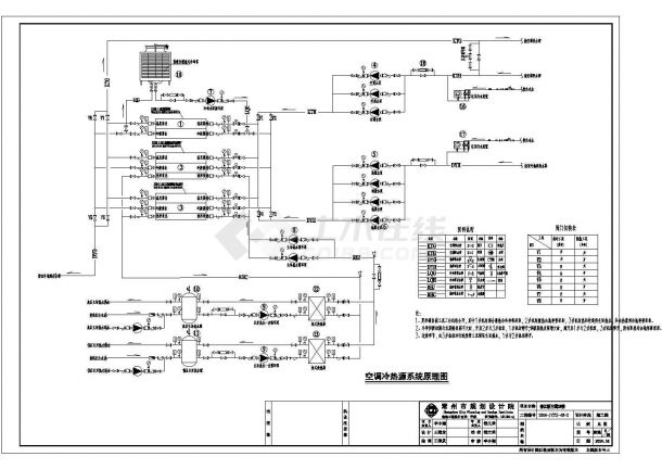 江苏某宾馆空调冷热源系统CAD原理图-图一