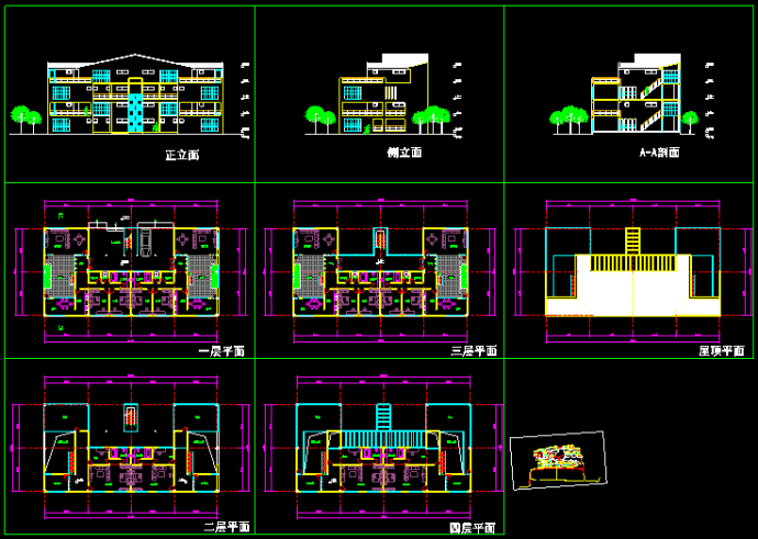 某地多层现代风格别墅建筑CAD设计方案图_图1