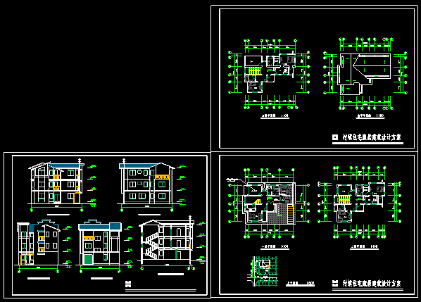 某地多层小型别墅建筑CAD施工图_图1