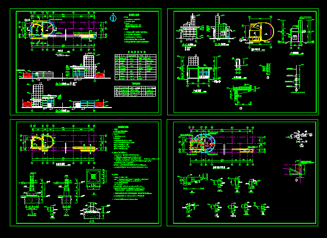 某工业园大门及门卫建筑cad施工设计图_图1
