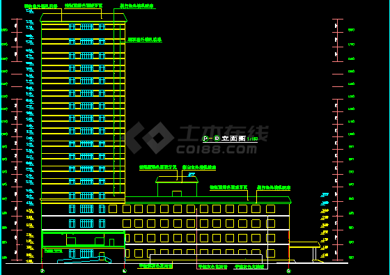某十八层中医院建筑设计CAD方案-图二
