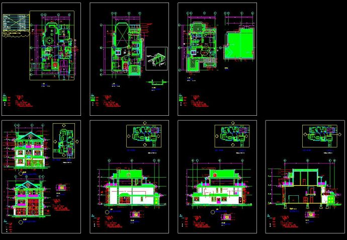 某地多层豪华别墅建筑设计cad施工方案图_图1