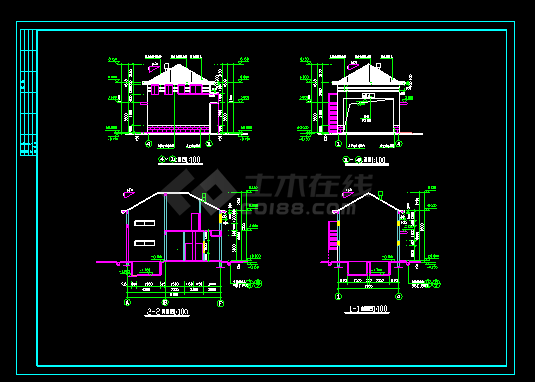 市区垃圾站及公厕cad建筑施工设计图-图二