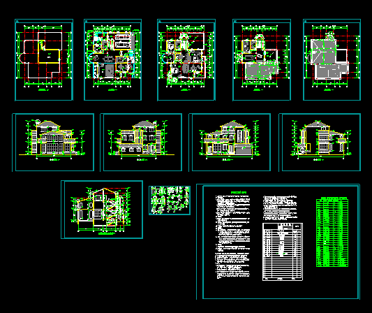 某市豪华公馆式别墅建筑CAD设计施工图纸 _图1