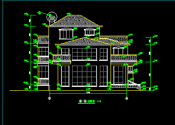 某市豪华公馆式别墅建筑CAD设计施工图纸 -图二