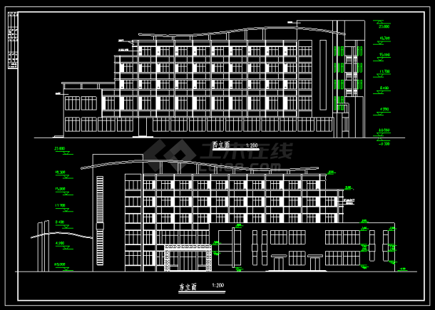 某中学综合楼及宿舍全套CAD方案设计-图二