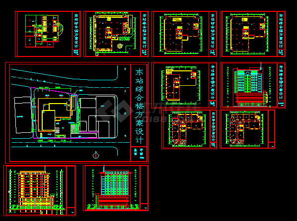 综合楼建筑施工设计CAD方案总图-图一
