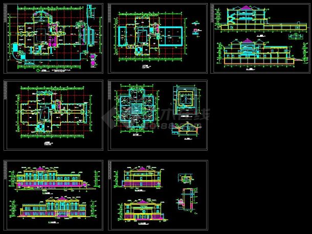 某小区内高档会所建筑设计CAD施工图-图一