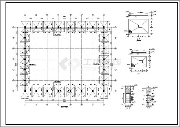 2017某排架结构平房粮仓结构CAD图纸（含设计说明）-图一