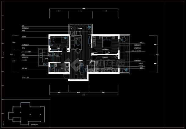 某地住宅别墅日式风格装修设计CAD施工图-图二