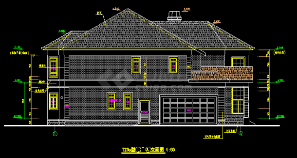 某城市钢结构别墅小区CAD设计建筑图-图二