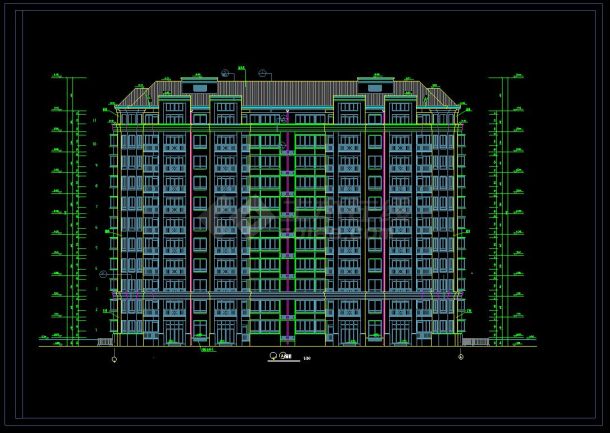 上海某小高层住宅建筑cad设计施工图(含设计说明）-图二